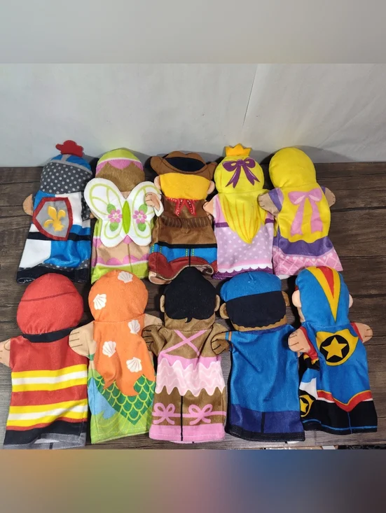 Melissa And Doug Lot Of 18 Hand Puppets (Animals/People) - Picture 8 of 14